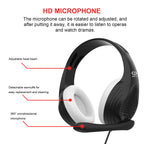 3.5mm Wired Over Ear Headphones with Mic