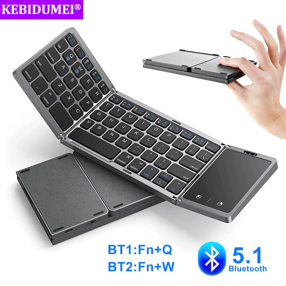 Foldable Bluetooth Keyboard with Touchpad