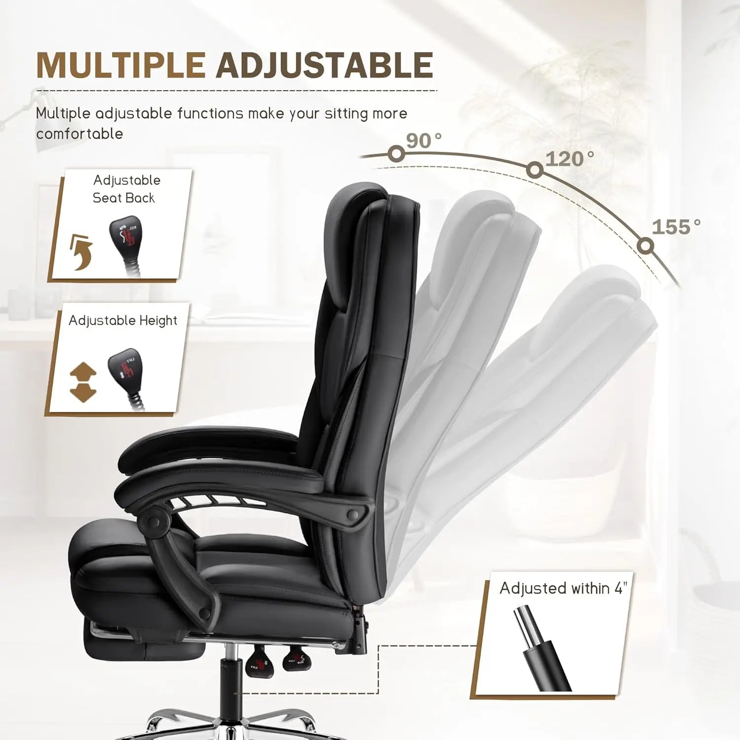 Executive Office Chair with Footrest