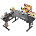 L Shaped Standing Desk with Charging Station