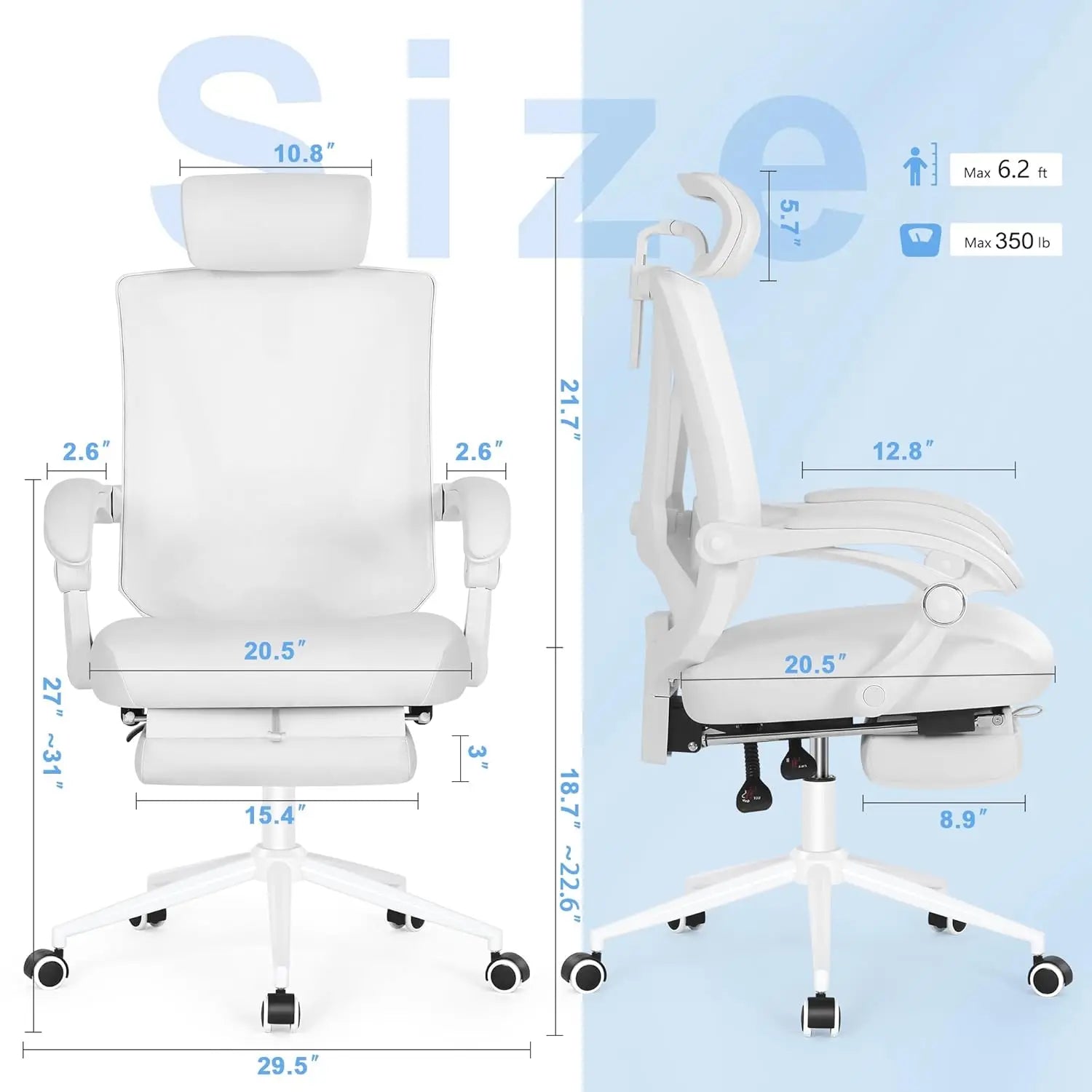 Ergonomic Office Chair with Footrest
