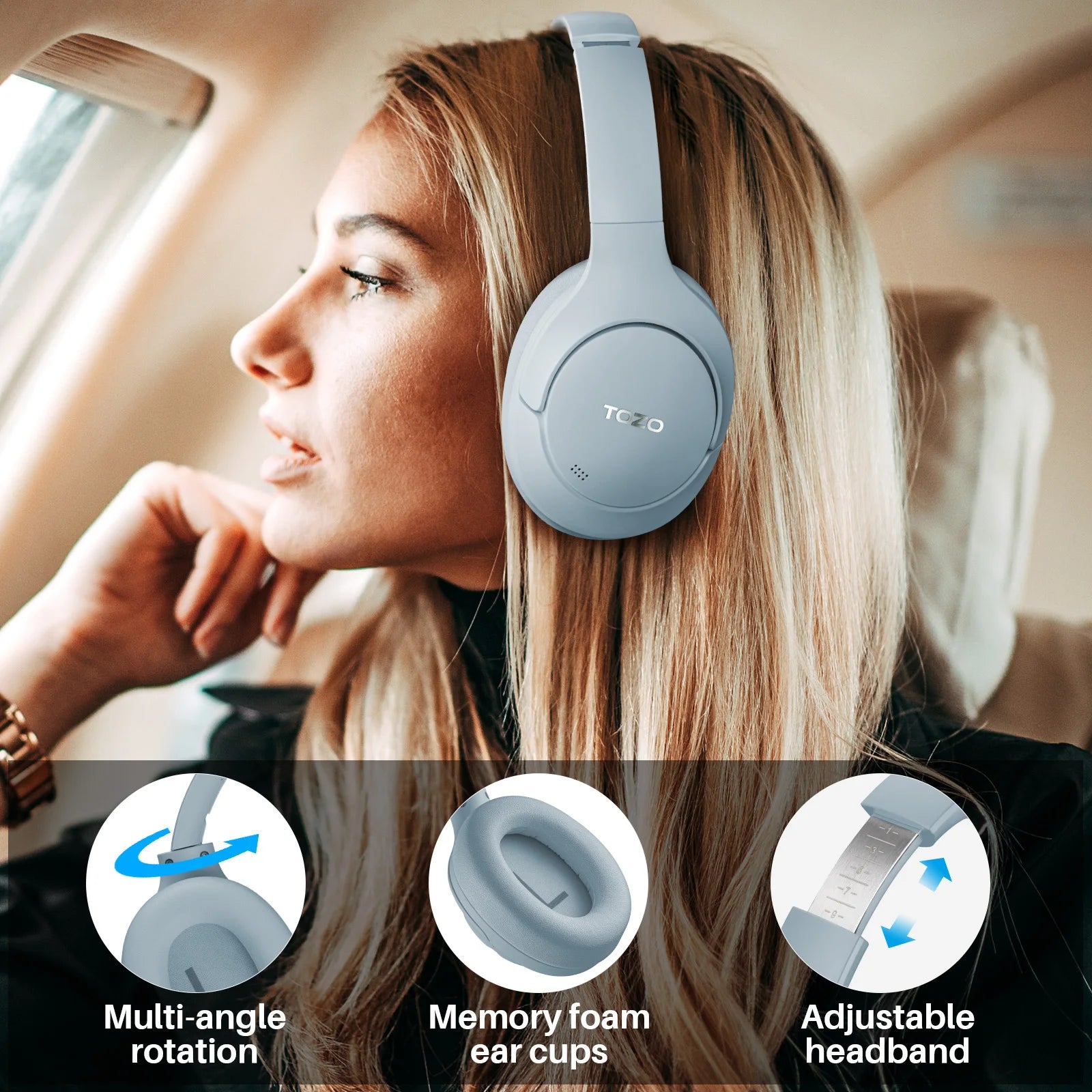 TOZO Hi-Res ANC Over Ear Headphones