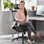 COLAMY Ergonomic Mesh Office Chair with Footrest