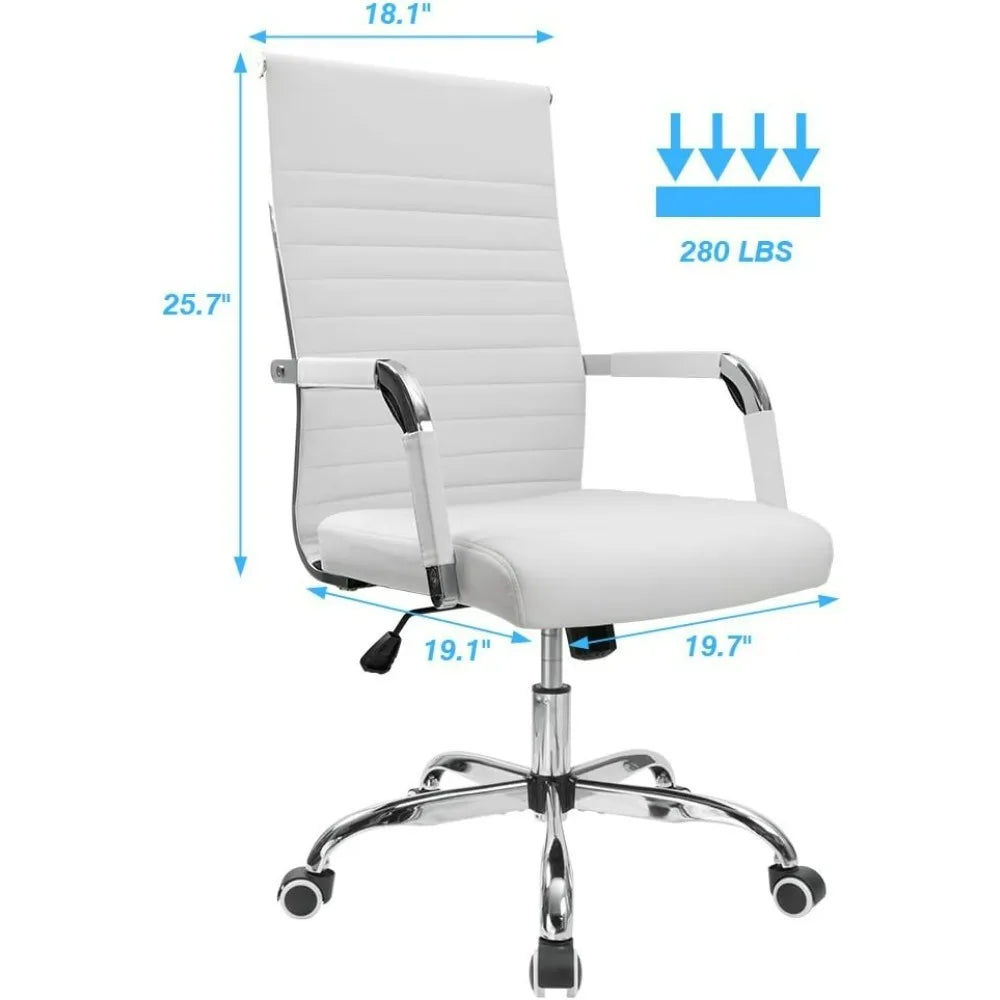 Furmax Ribbed PU Leather Office Chair