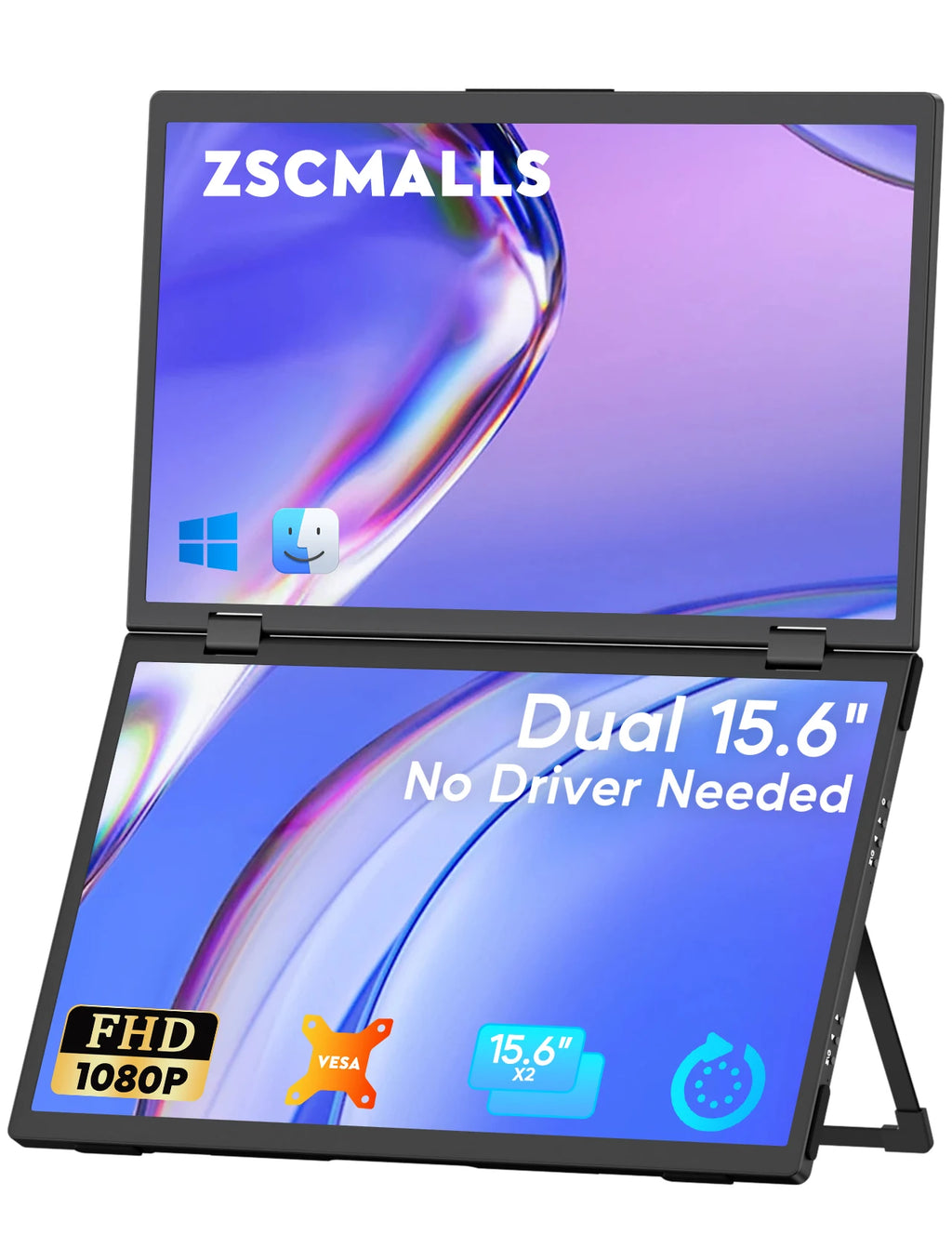 Amoudo 15.6 Inch Dual Portable Monitor