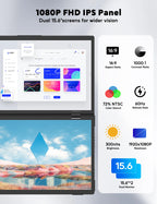 Amoudo 15.6 Inch Dual Portable Monitor