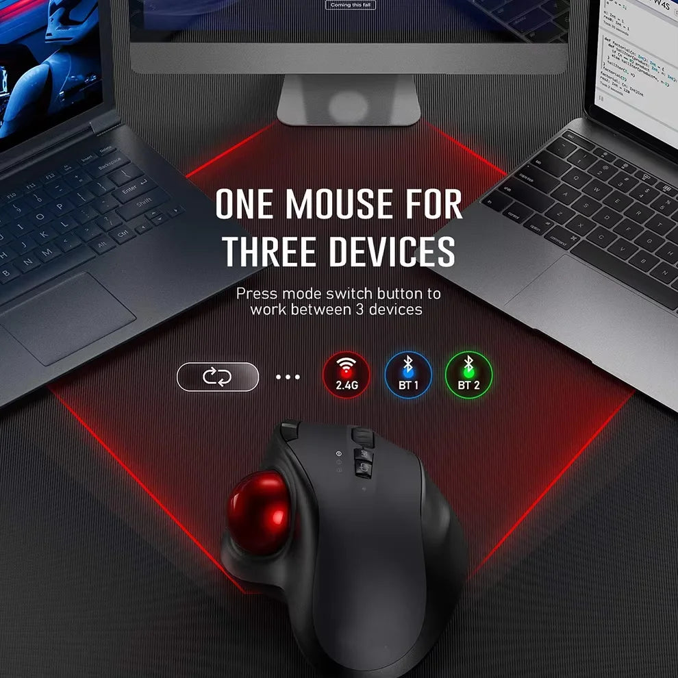 Wireless Trackball Mouse Dual Bluetooth