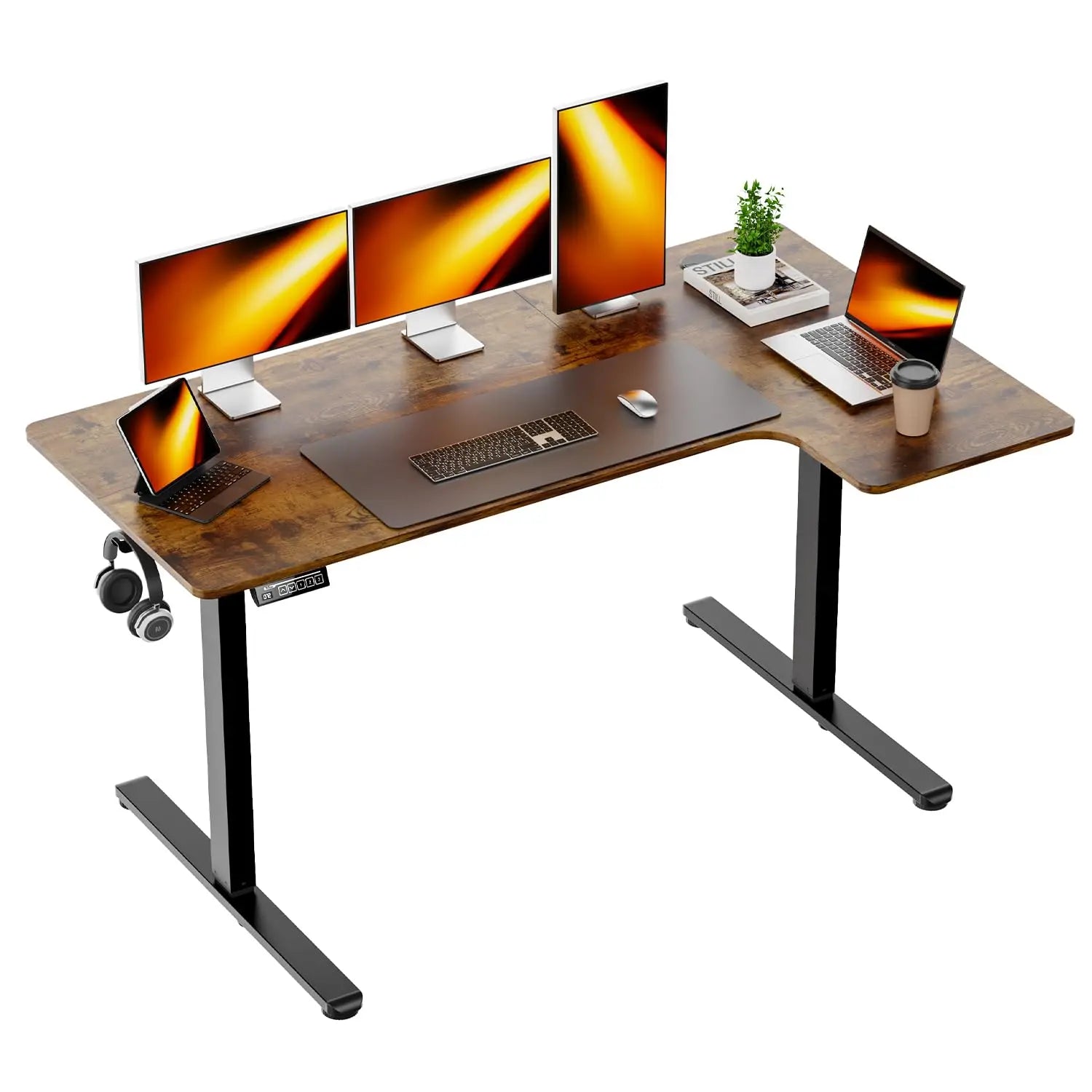 L Shaped Electric Standing Desk 55x33.5