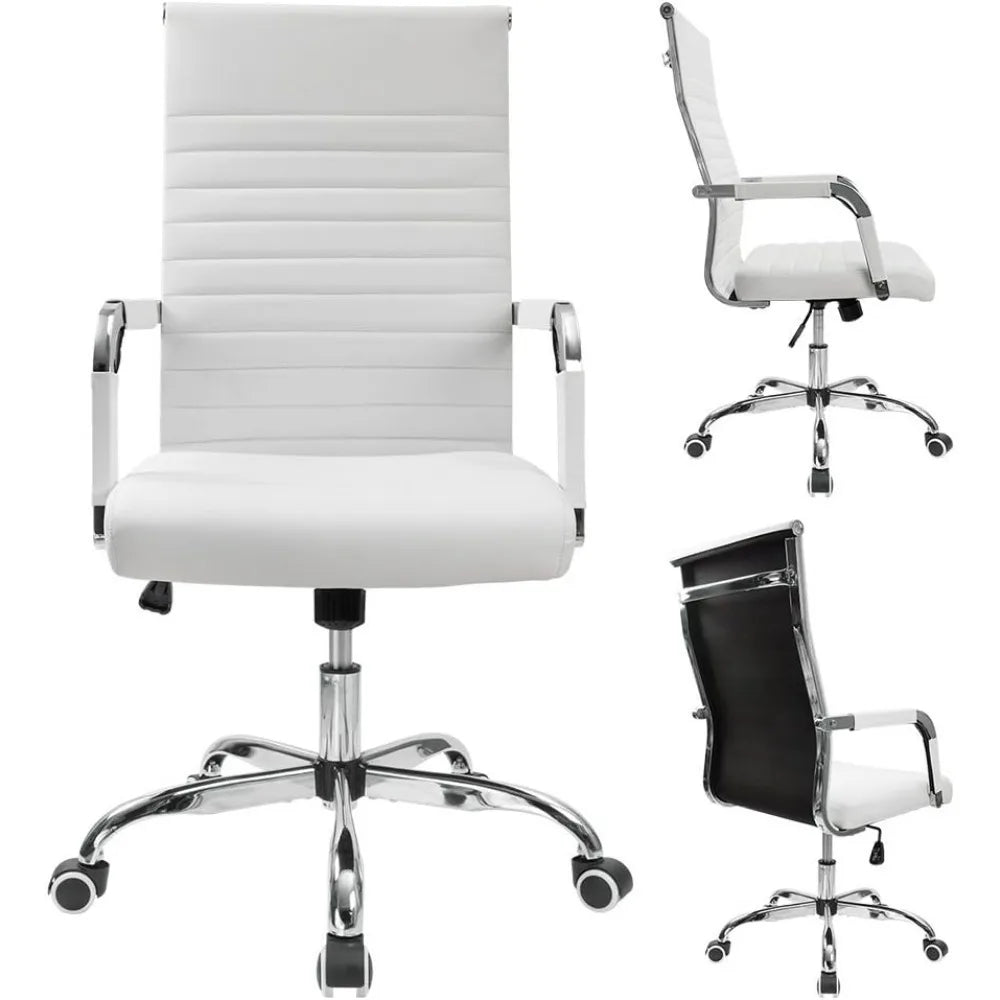 Furmax Ribbed PU Leather Office Chair
