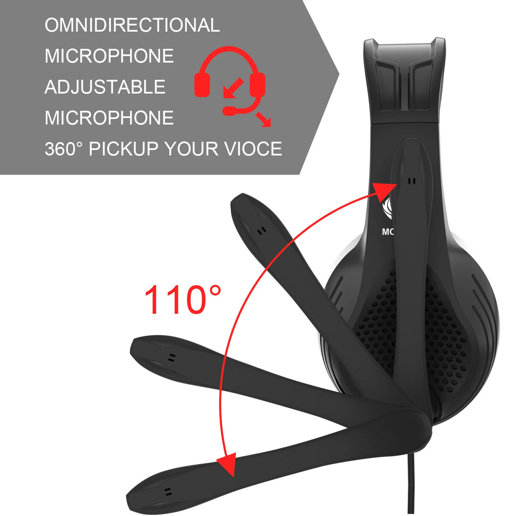 3.5mm Wired Over Ear Headphones with Mic