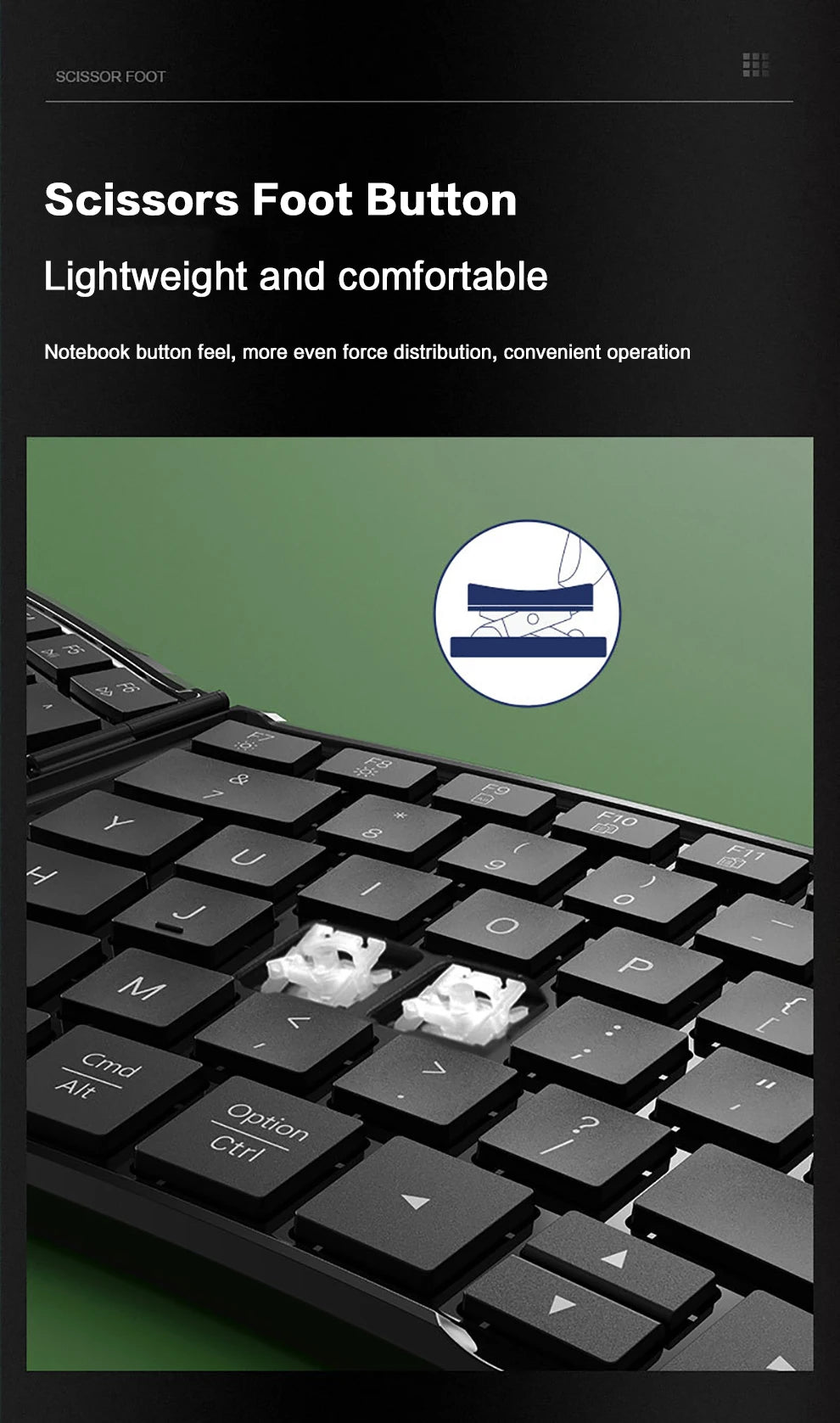 JOMAA Split Ergonomic Foldable Keyboard