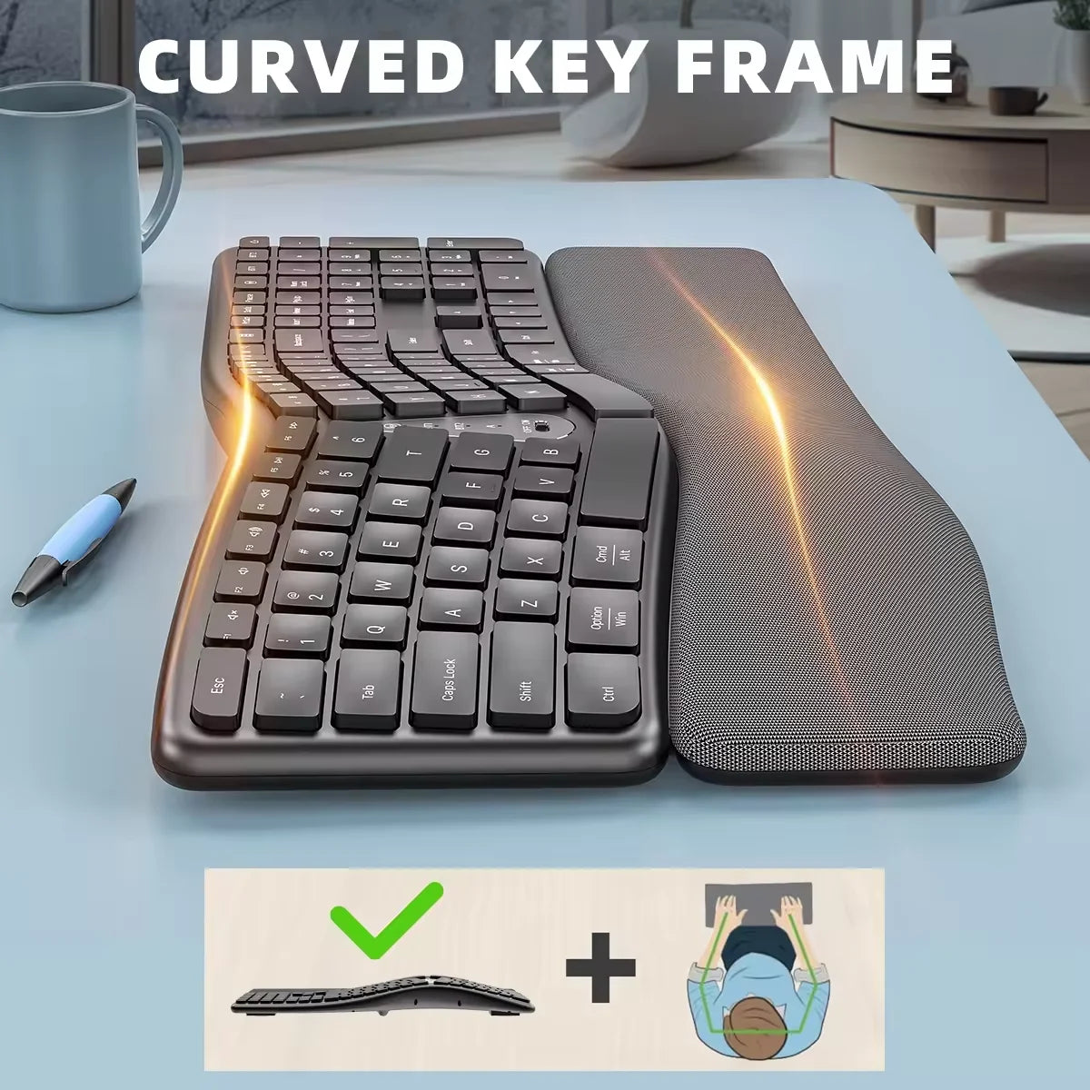 Ergonomic Wireless Bluetooth Keyboard