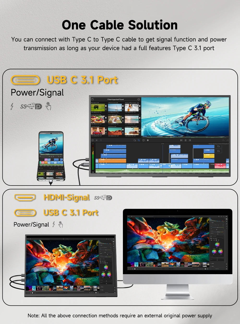 UPERFECT 23.8 Inch Portable Gaming Monitor