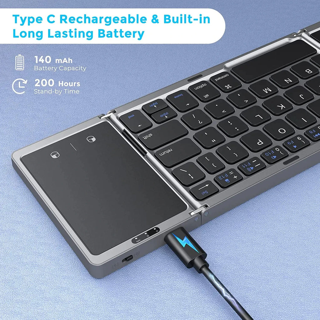 Foldable Bluetooth Keyboard with Touchpad