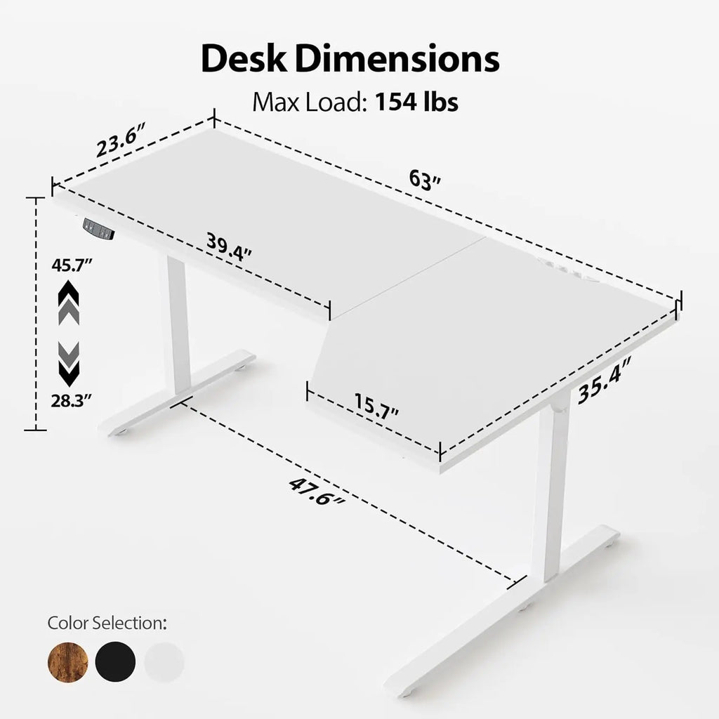 63 Inch L Shaped Standing Desk