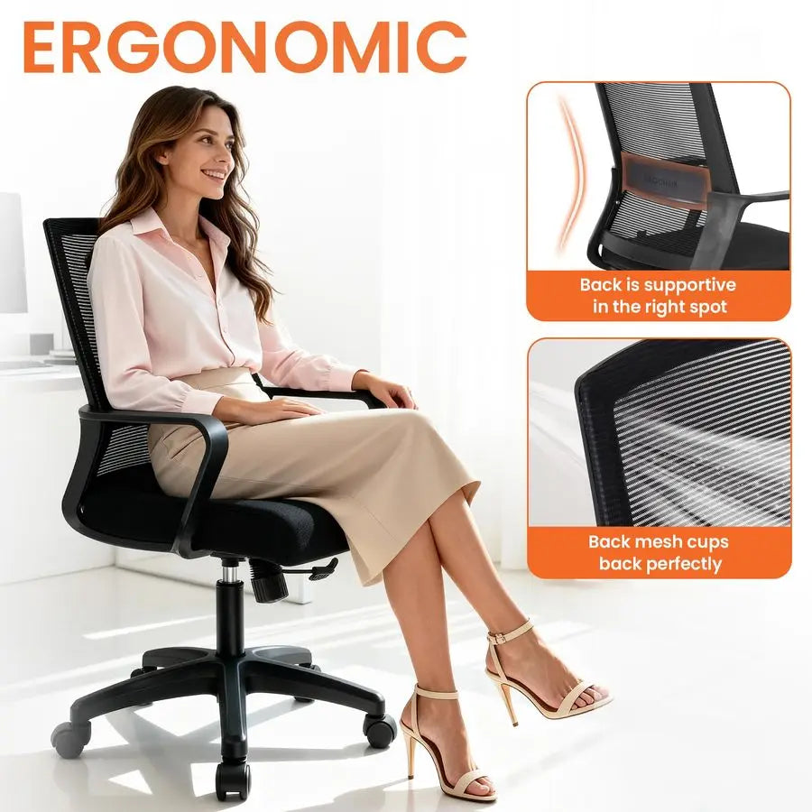 Ergonomic Mesh Office Chair with Wheels