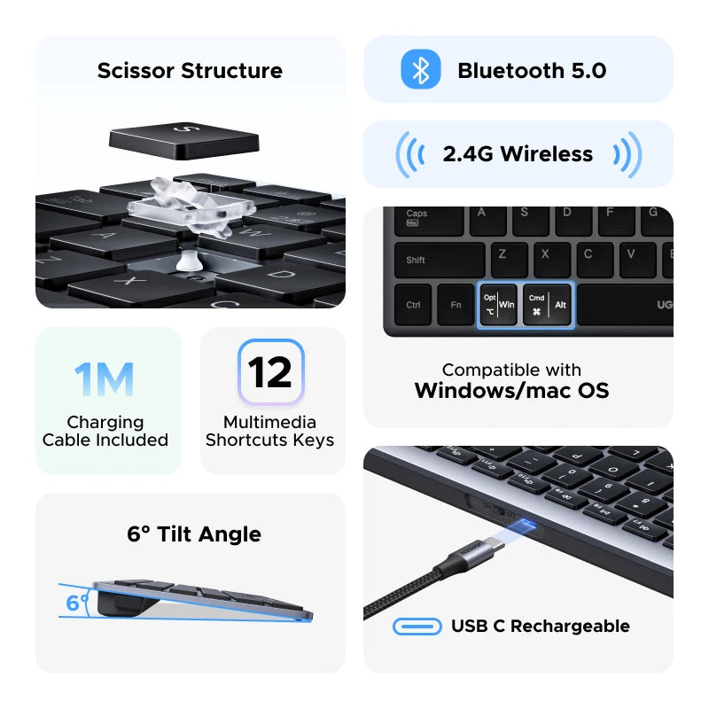 UGREEN 99 Key Wireless Keyboard