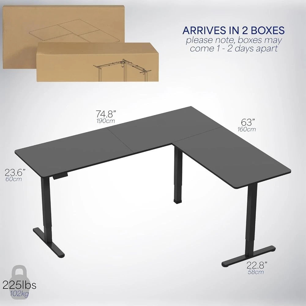 75x63 Reversible L Shaped Standing Desk