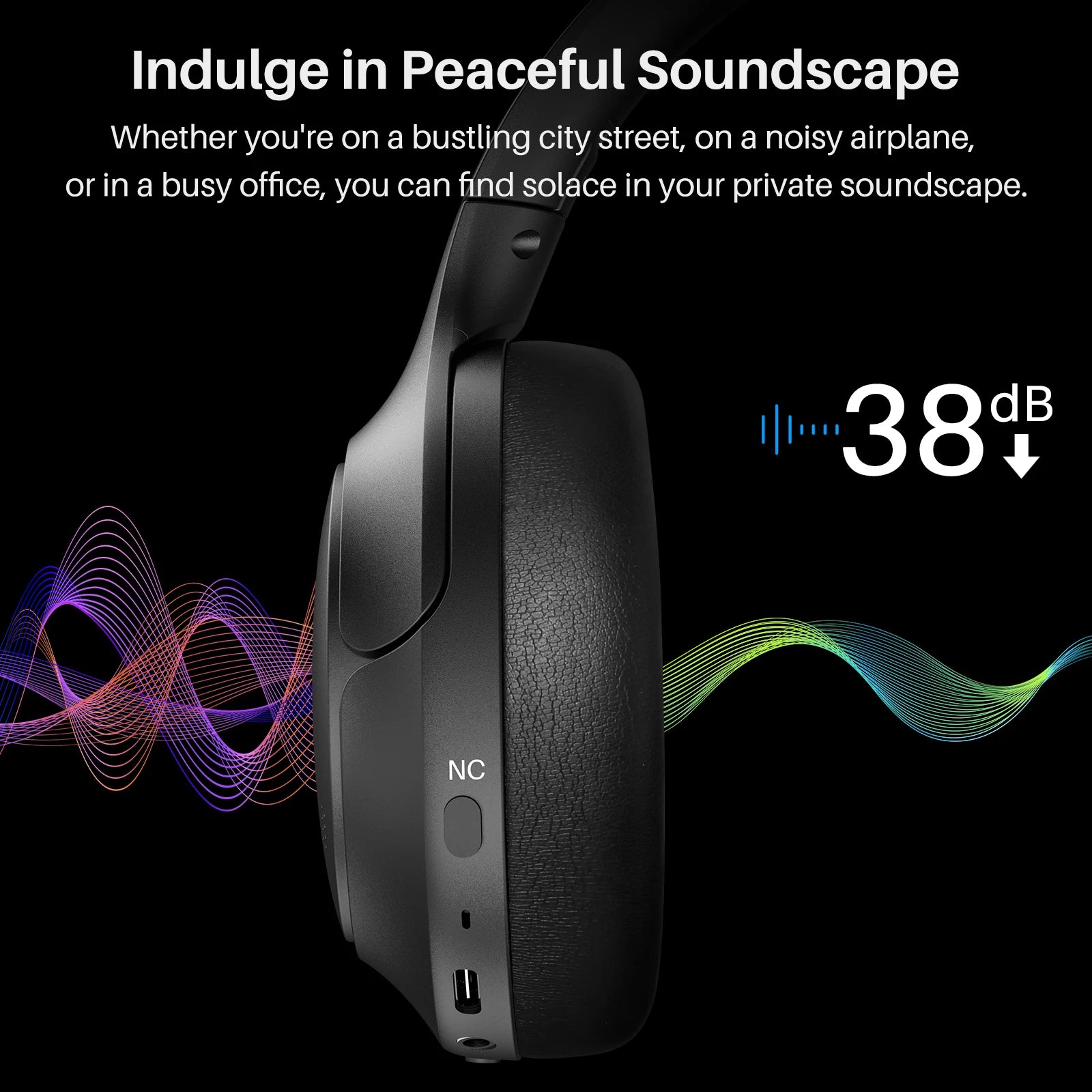 TOZO Hi-Res ANC Over Ear Headphones