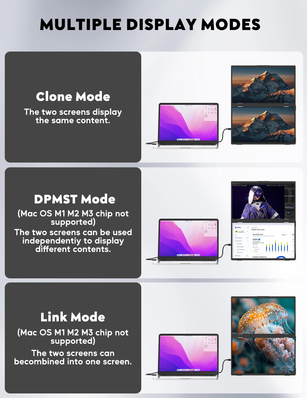 Amoudo 15.6 Inch Dual Portable Monitor