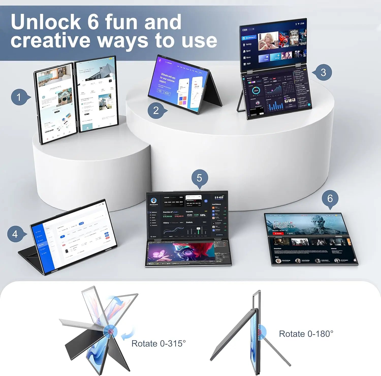 UPERFECT Delta 23.8 Inch Dual Portable Monitor